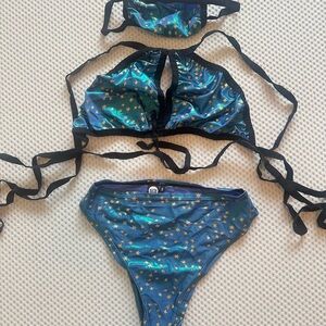 The Lyte Couture blue stars 3pc rave set